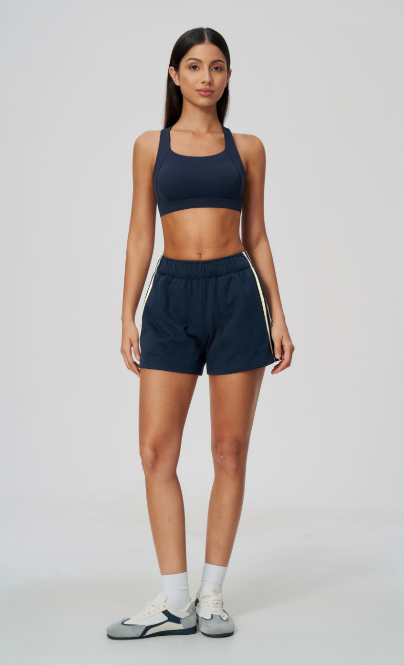 Veronica Cotton Side Stripe Relaxed Sweat Shorts