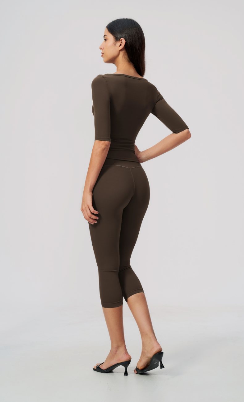 Taylor Boat Neck High Waisted Capri Workout Set