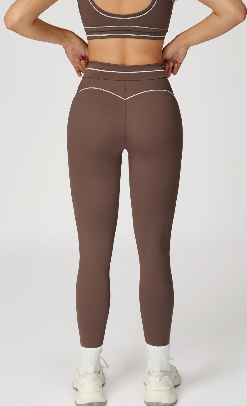 Alexis Open Back Contrast Trim Activewear Set