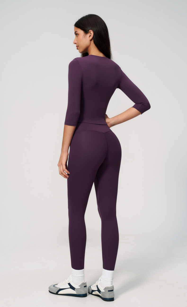 Alexandra 3/4 Sleeve High Waisted Leggings Workout Set