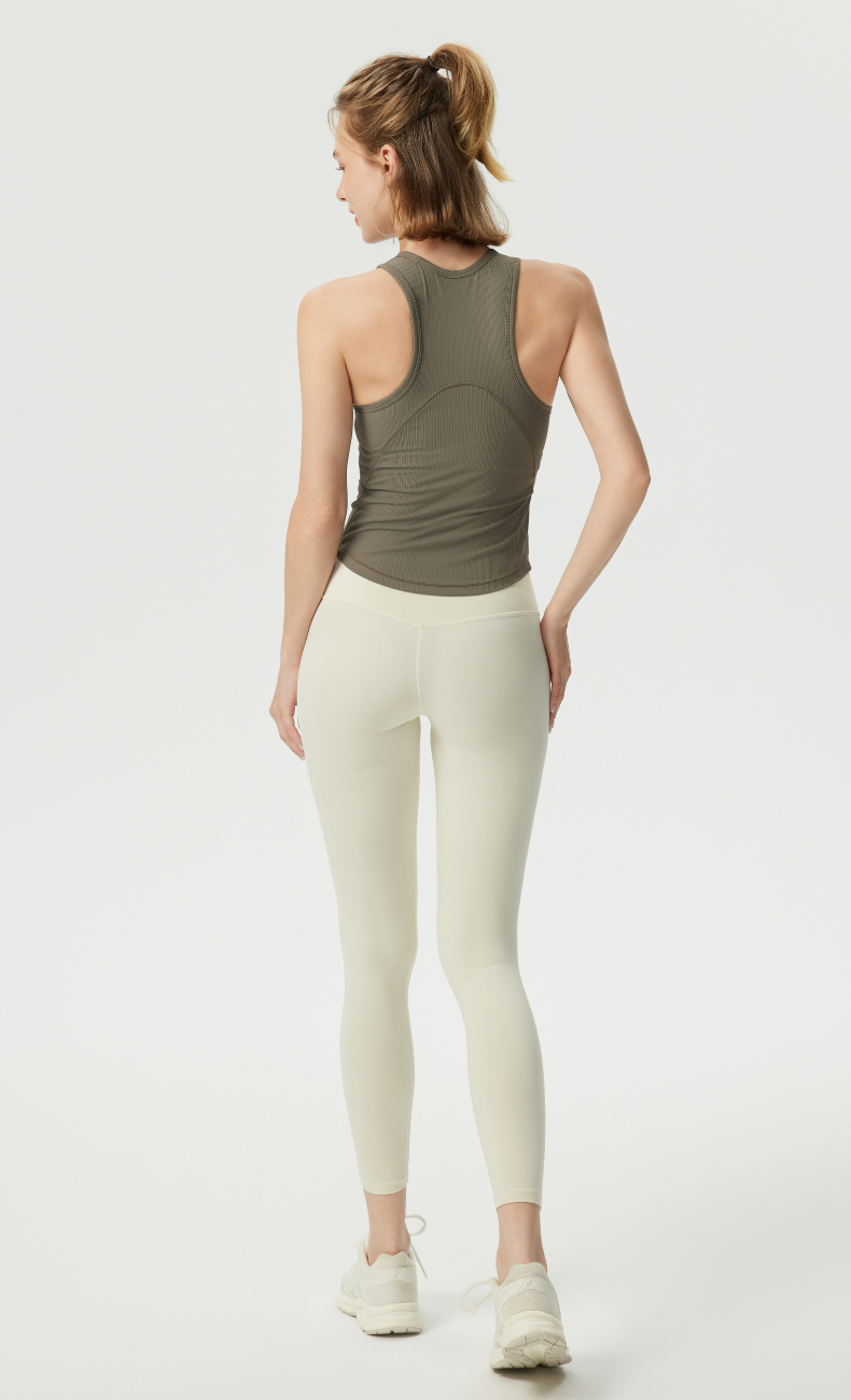 Selene Ribbed Built-In Bra Tank - WOO YOGA
