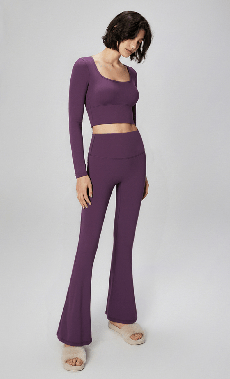 WOO YOGA Tops & Tees Elena Seamless Slim Fit Cropped Long Sleeve