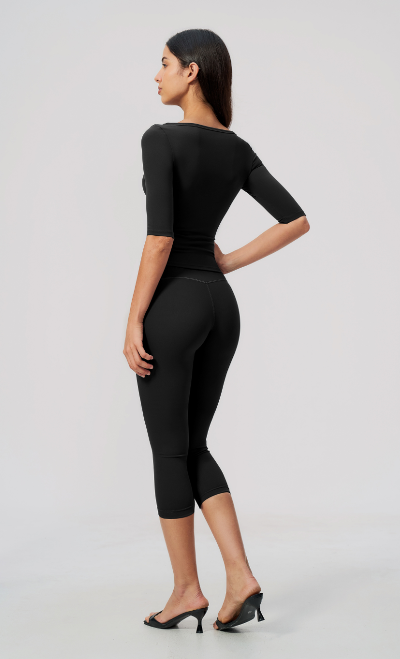 Taylor Boat Neck High Waisted Capri Workout Set