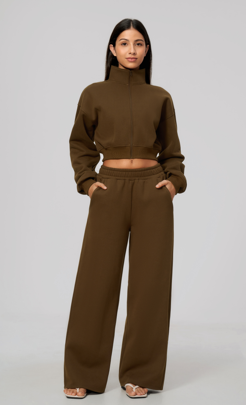 Hailey Cotton Blend Stand Collar Cropped Jacket