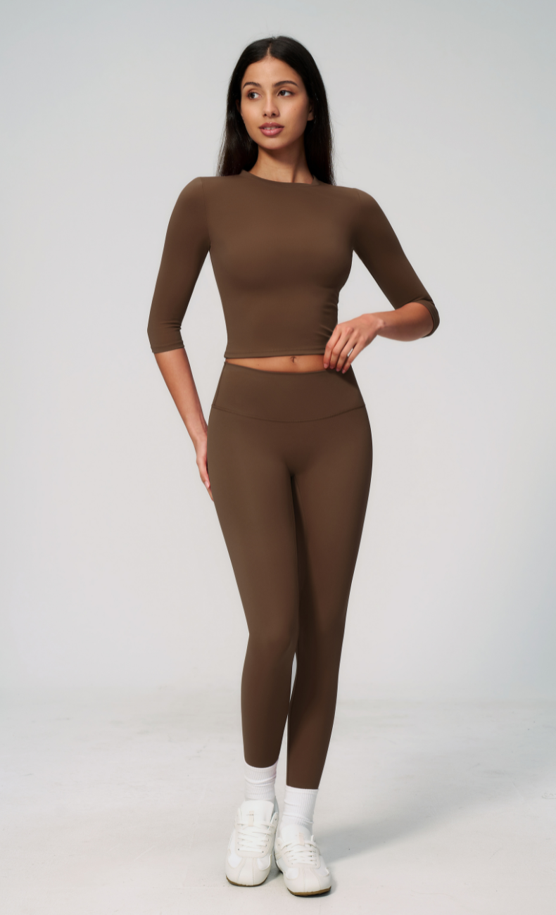 Alexandra 3/4 Sleeve High Waisted Leggings Workout Set