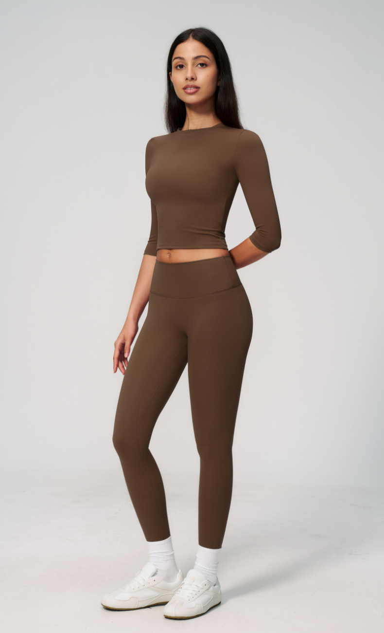 Alexandra 3/4 Sleeve High Waisted Leggings Workout Set