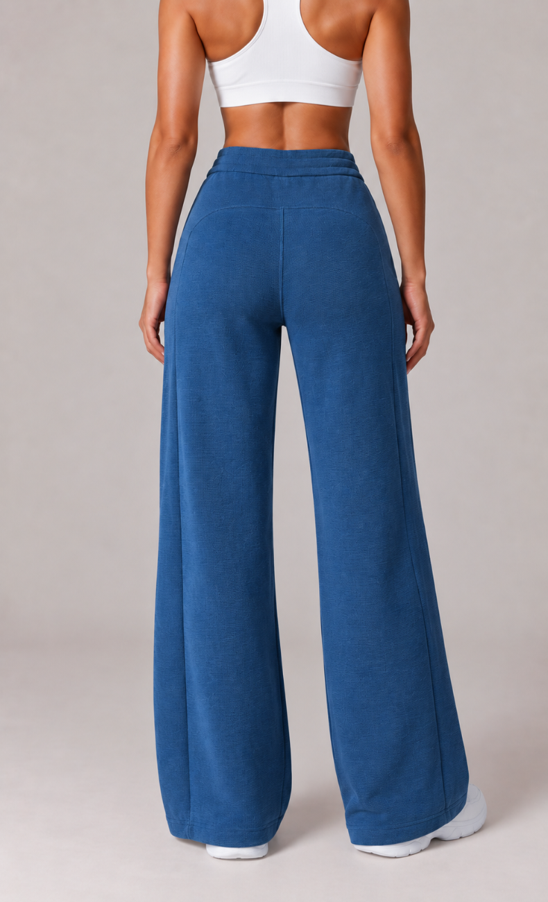 Ivanka High Waisted Waffle Straight Leg Pant