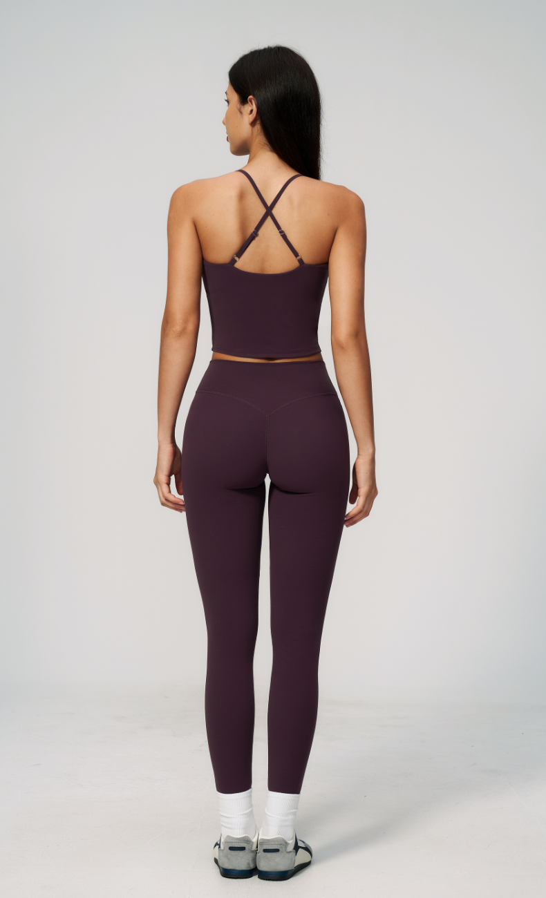 Leah V-Neck Cami High Waisted Leggings Workout Set