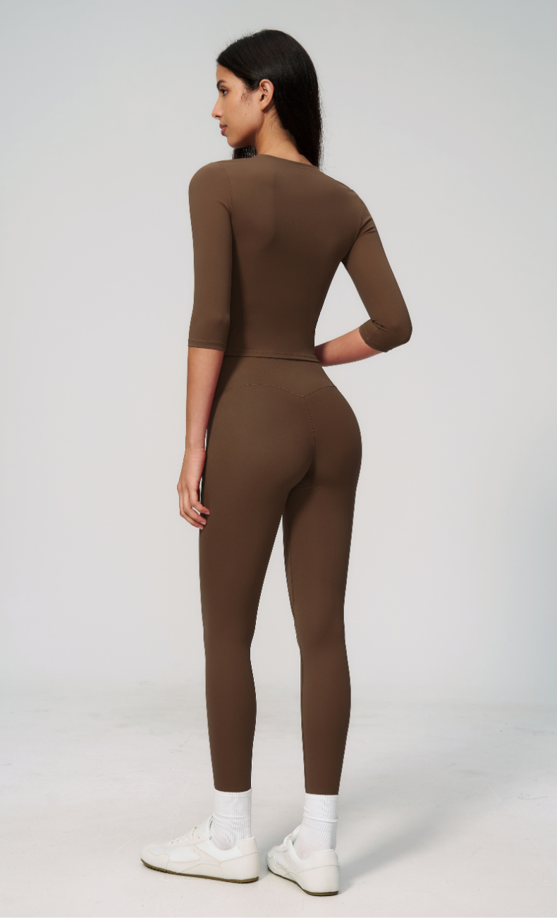 Alexandra 3/4 Sleeve High Waisted Leggings Workout Set