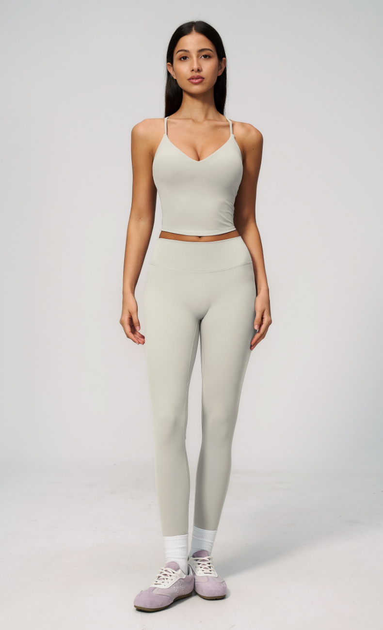 Leah V-Neck Cami High Waisted Leggings Workout Set
