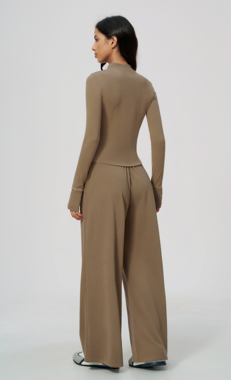 Tatiana Stand Collar Full-Zip Fitted Jacket