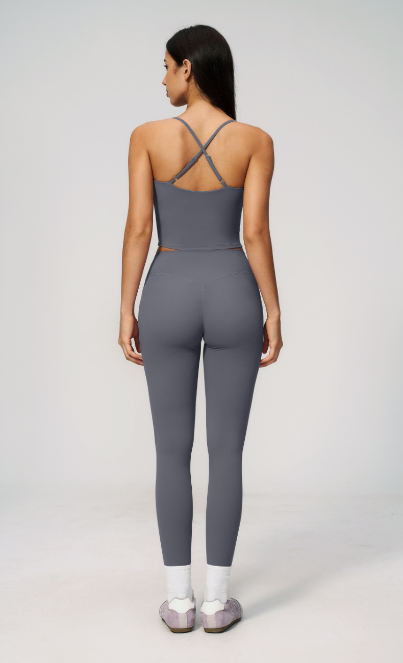 Leah V-Neck Cami High Waisted Leggings Workout Set