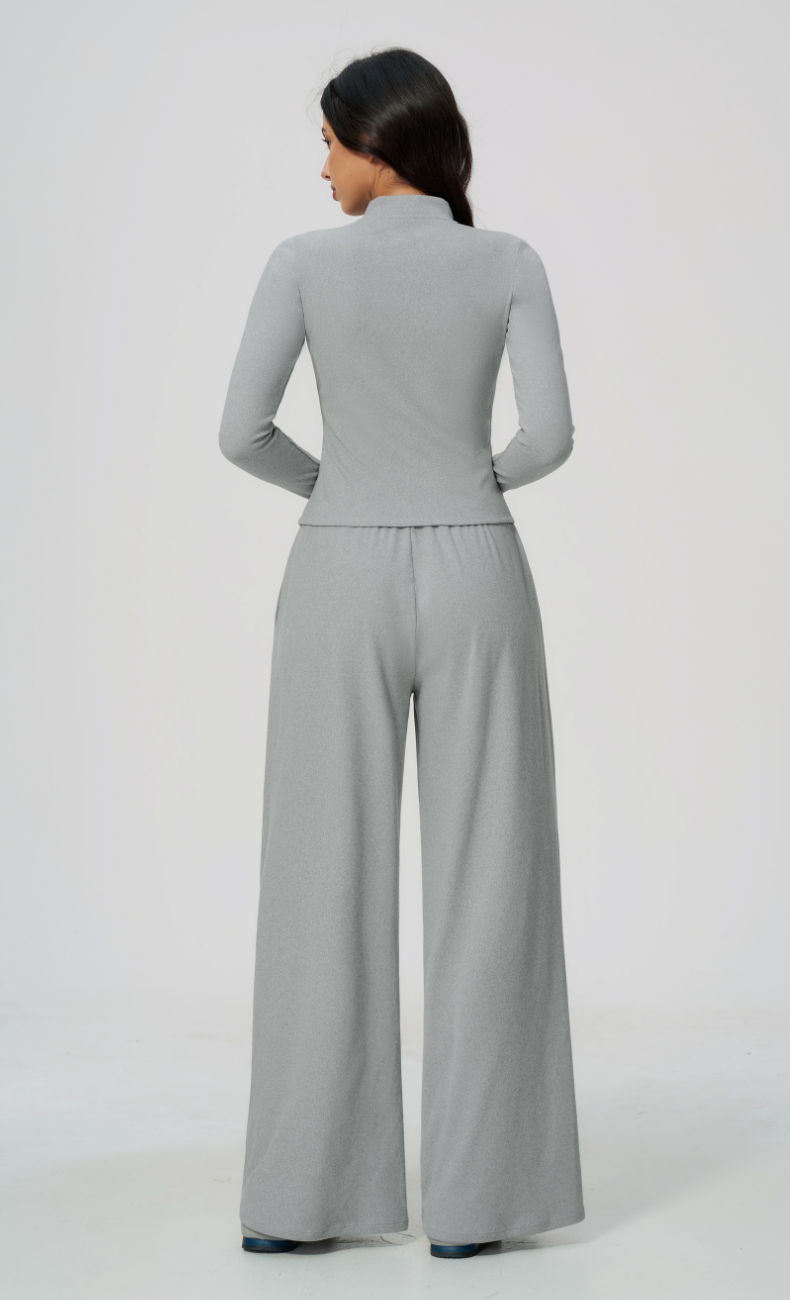 Tatiana Stand Collar Full-Zip Fitted Jacket