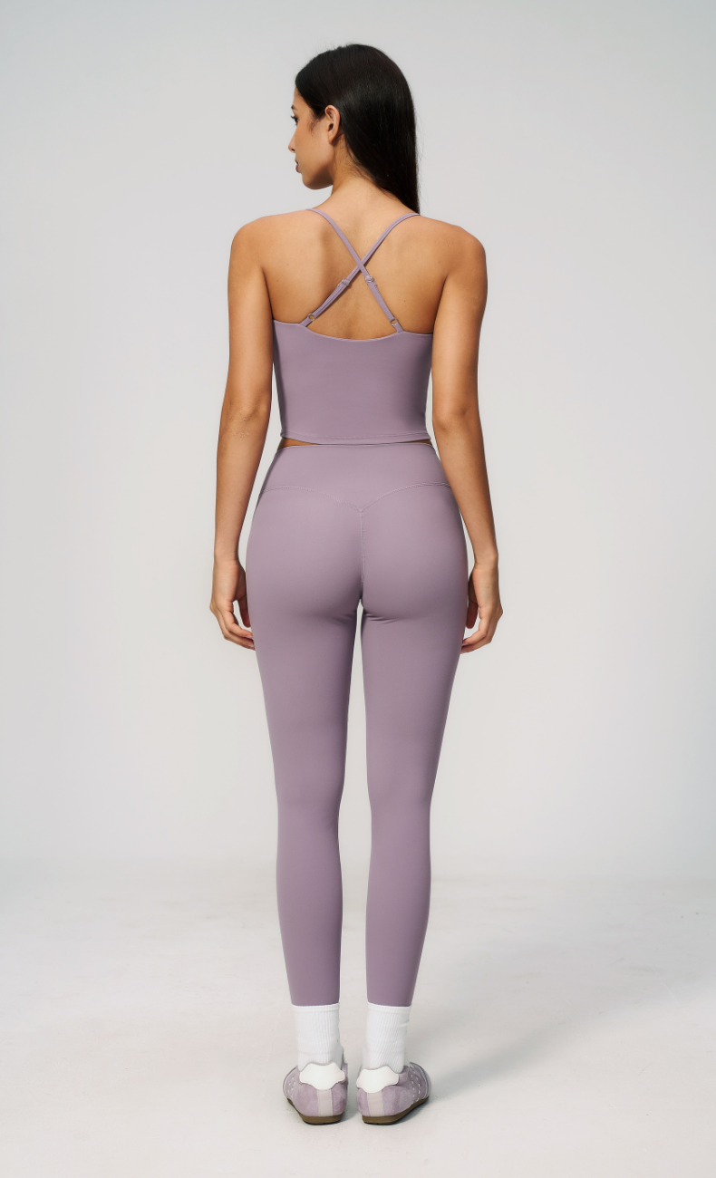 Leah V-Neck Cami High Waisted Leggings Workout Set