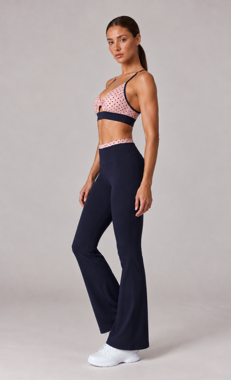Josie Twist Front Cross Back Flare Leggings Workout Set