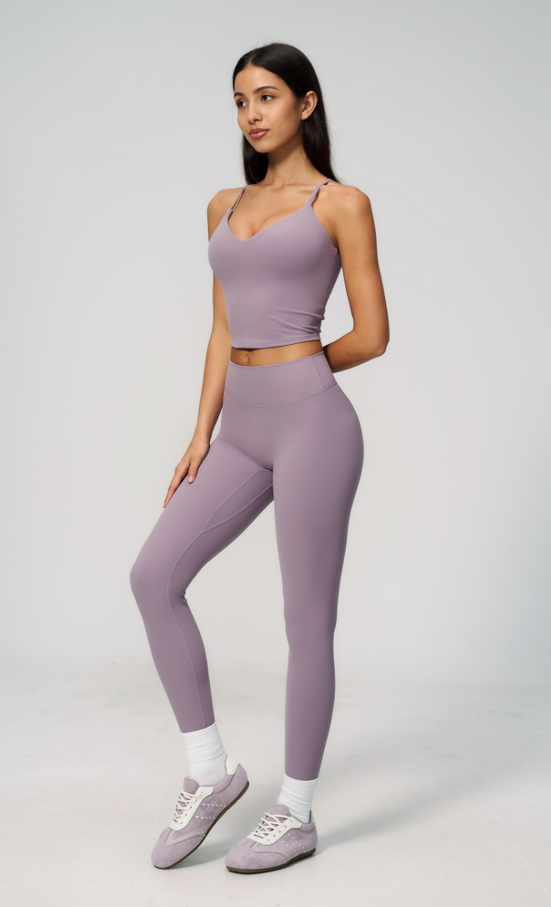 Leah V-Neck Cami High Waisted Leggings Workout Set