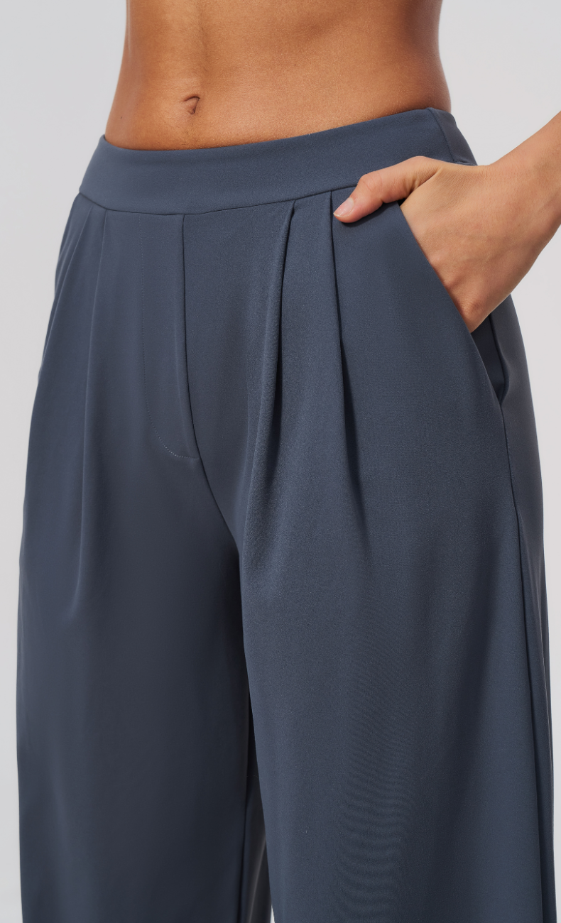 Taylor Boat Neck Pleated Wide Leg Pants Set