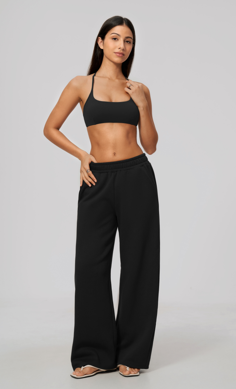 Hailey Cotton Blend Pull-On Wide Leg Sweatpants