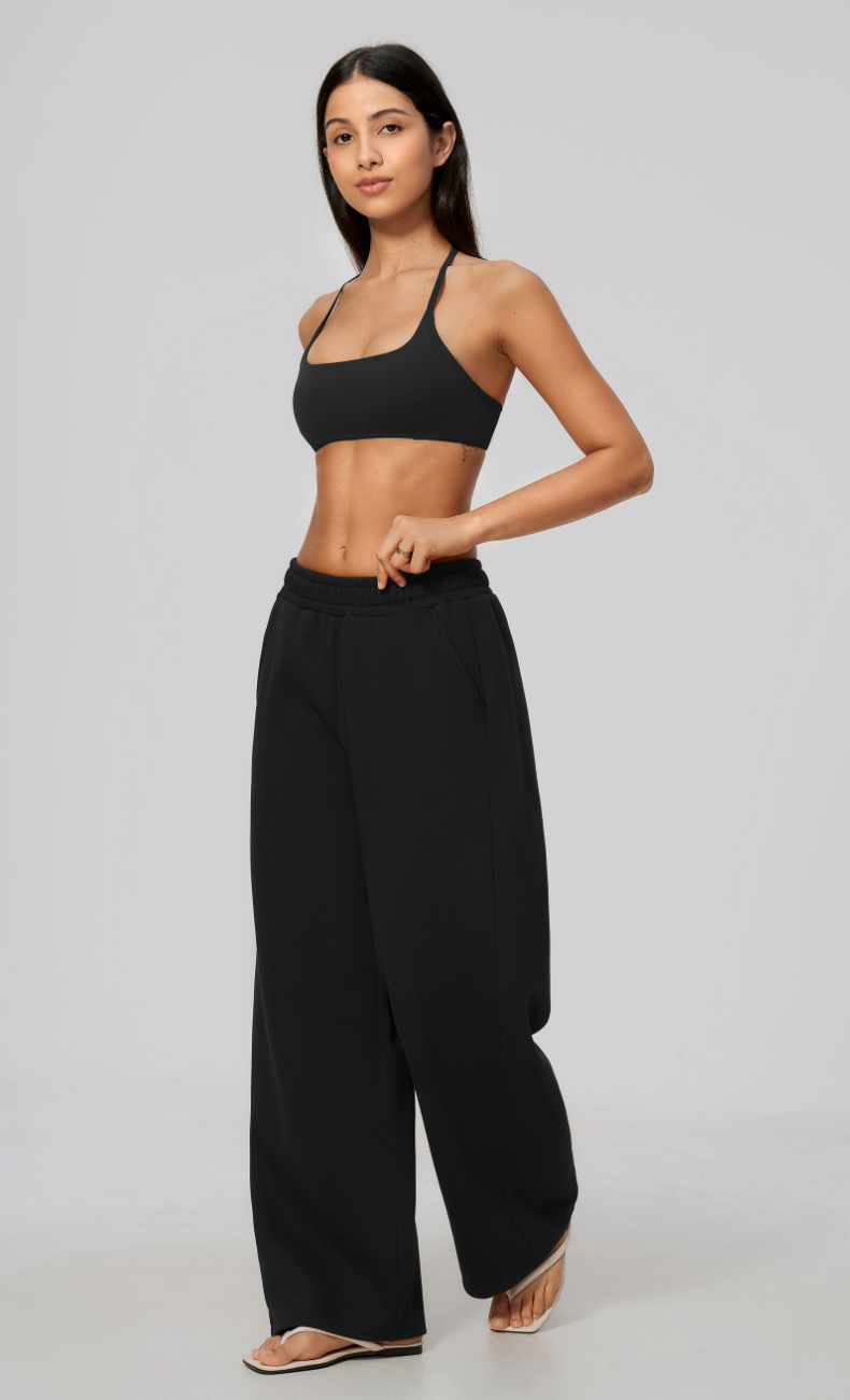 Hailey Cotton Blend Pull-On Wide Leg Sweatpants