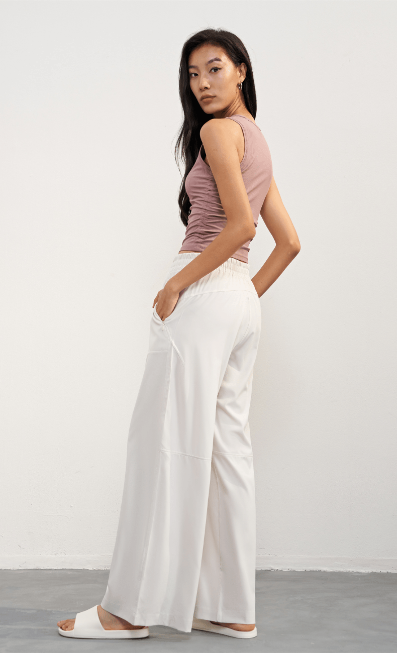 WOO YOGA Sports Bras Blanca Ribbed Tank Top