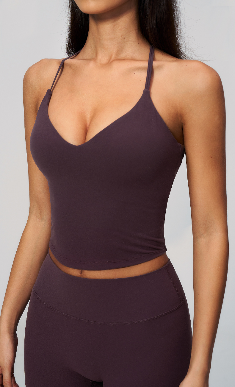 Leah V-Neck Cami High Waisted Shorts Workout Set
