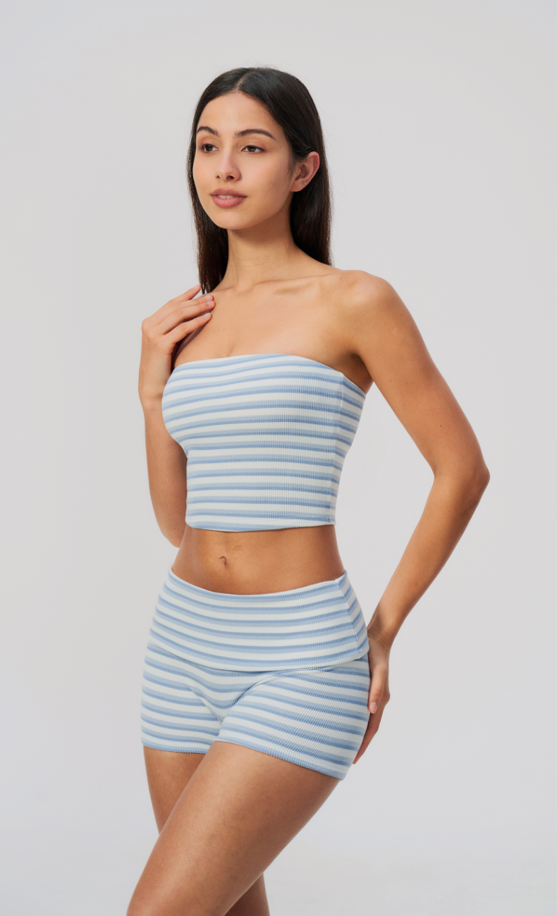 Alix Striped Bandeau 2-Piece Shorts Set