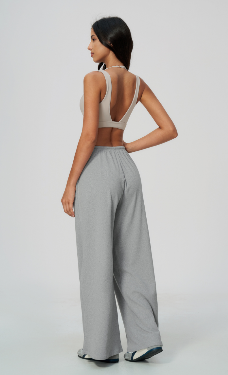 Tatiana Brushed Ribbed Wide Leg Lounge Pant