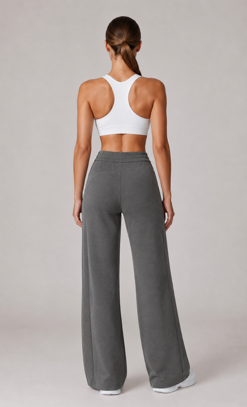 Ivanka High Waisted Waffle Straight Leg Pant
