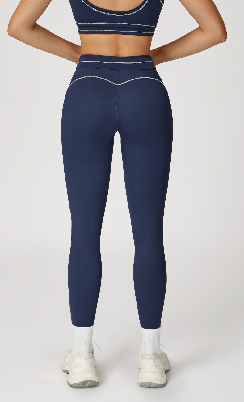 Alexis Open Back Contrast Trim Activewear Set
