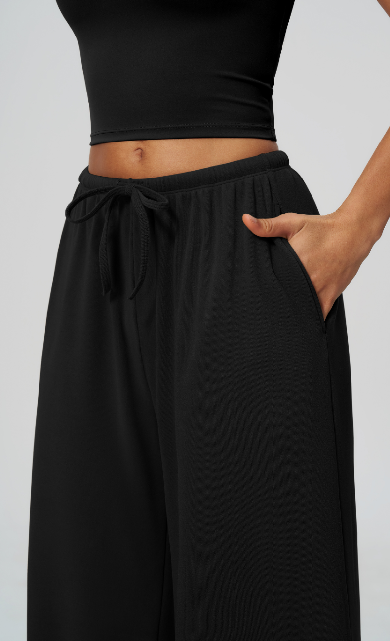 Tatiana Brushed Ribbed Wide Leg Lounge Pant