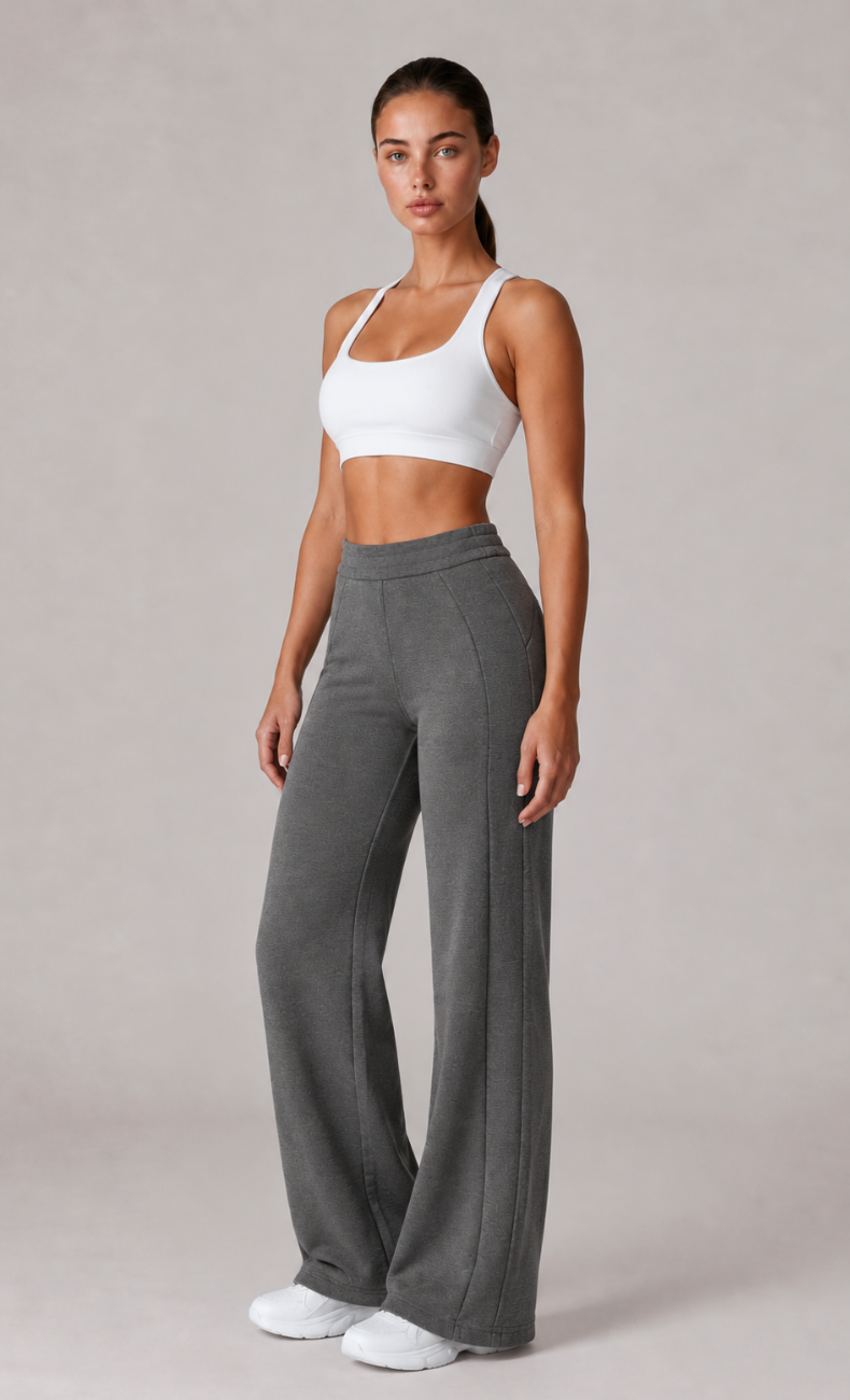 Ivanka High Waisted Waffle Straight Leg Pant