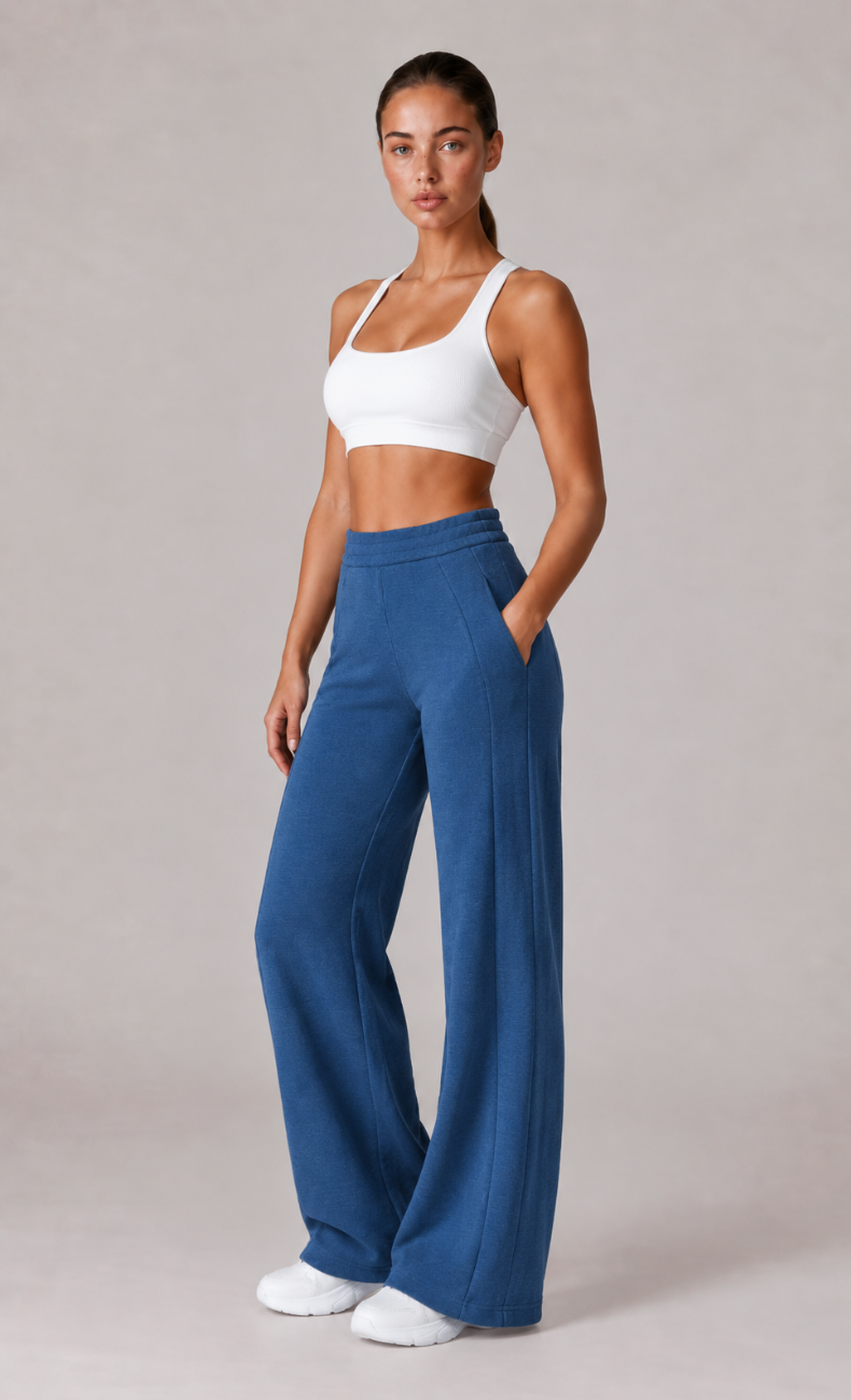 Ivanka High Waisted Waffle Straight Leg Pant