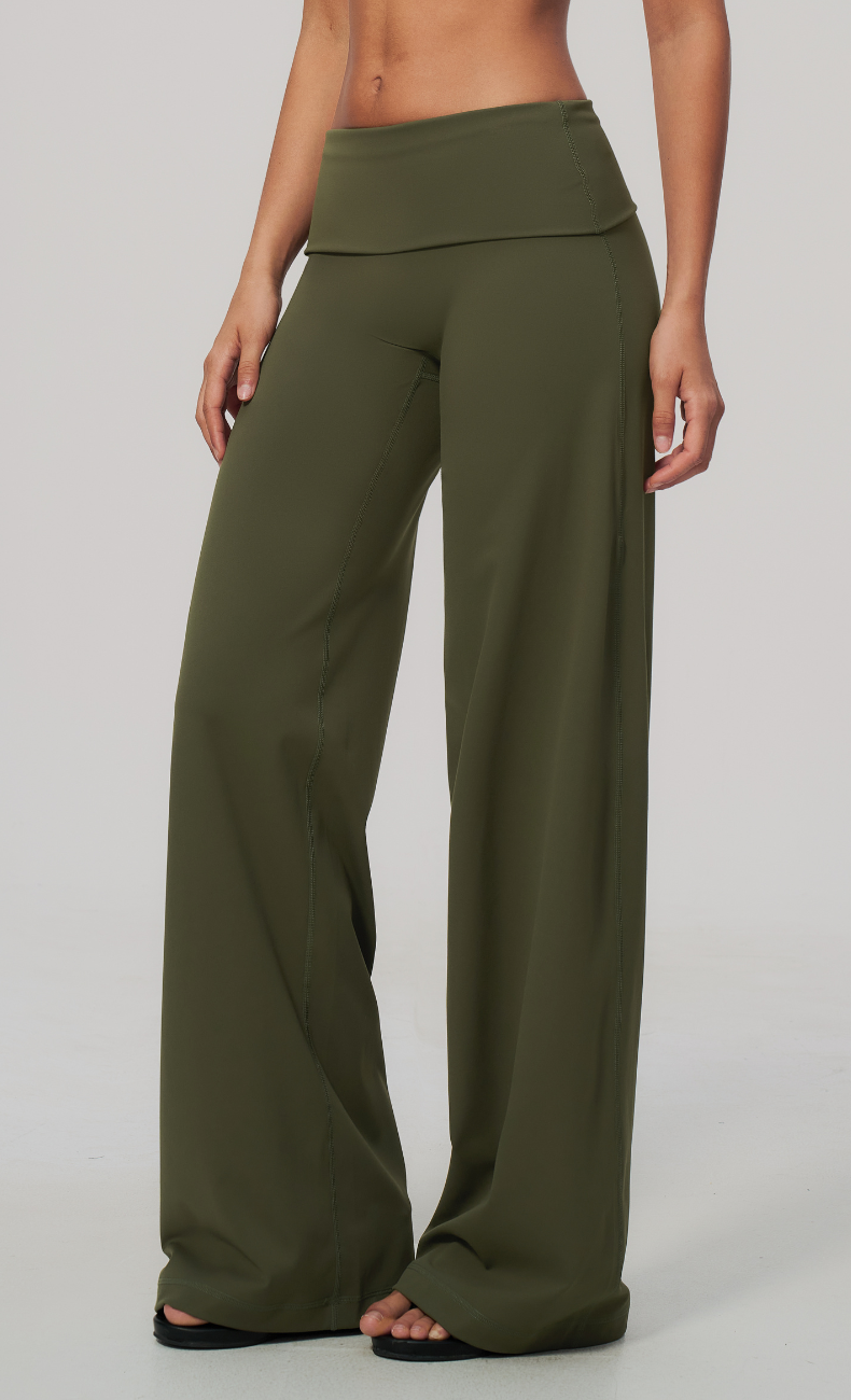Brielle Foldover Waist Wide Leg Yoga Pant