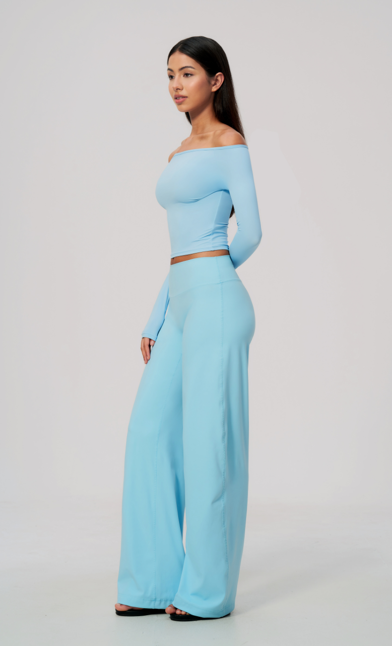 Colette Off-Shoulder Long Sleeve Workout Top