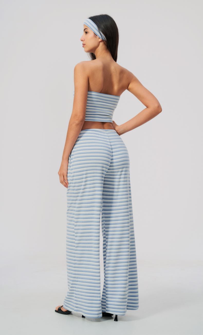 Alix Striped Bandeau 2-Piece Lounge Pants Set