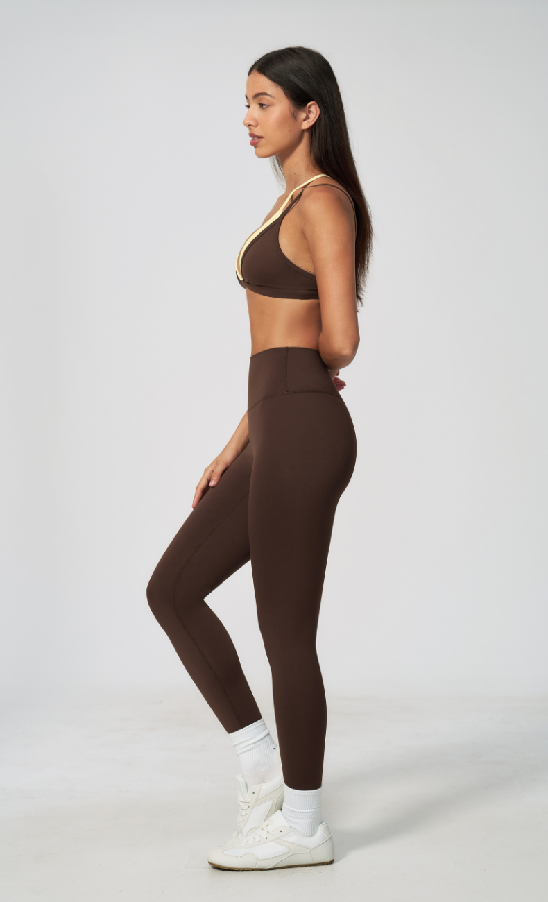Darcy Layered Sports Bra High Waisted Leggings Workout Set