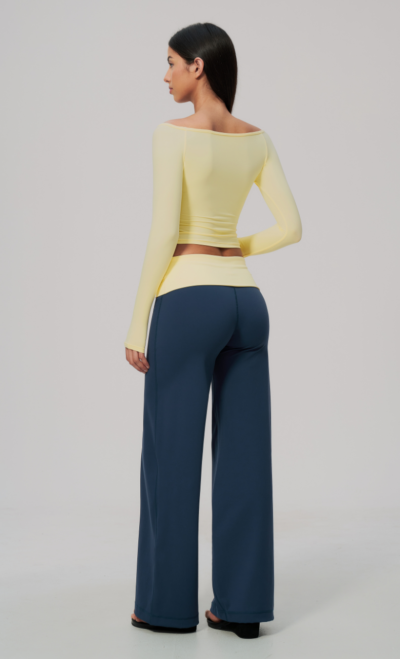 Colette Off-Shoulder Long Sleeve Workout Top