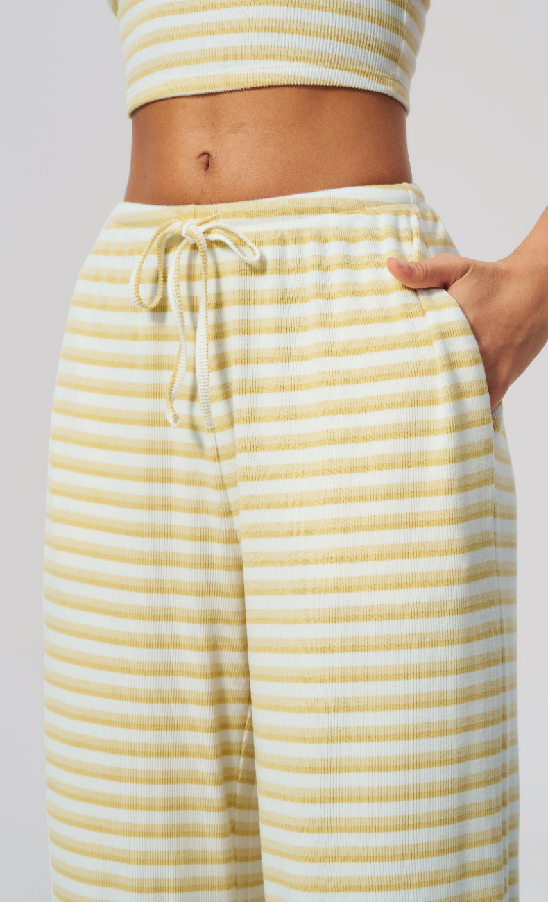 Alix Striped Bandeau 2-Piece Lounge Pants Set