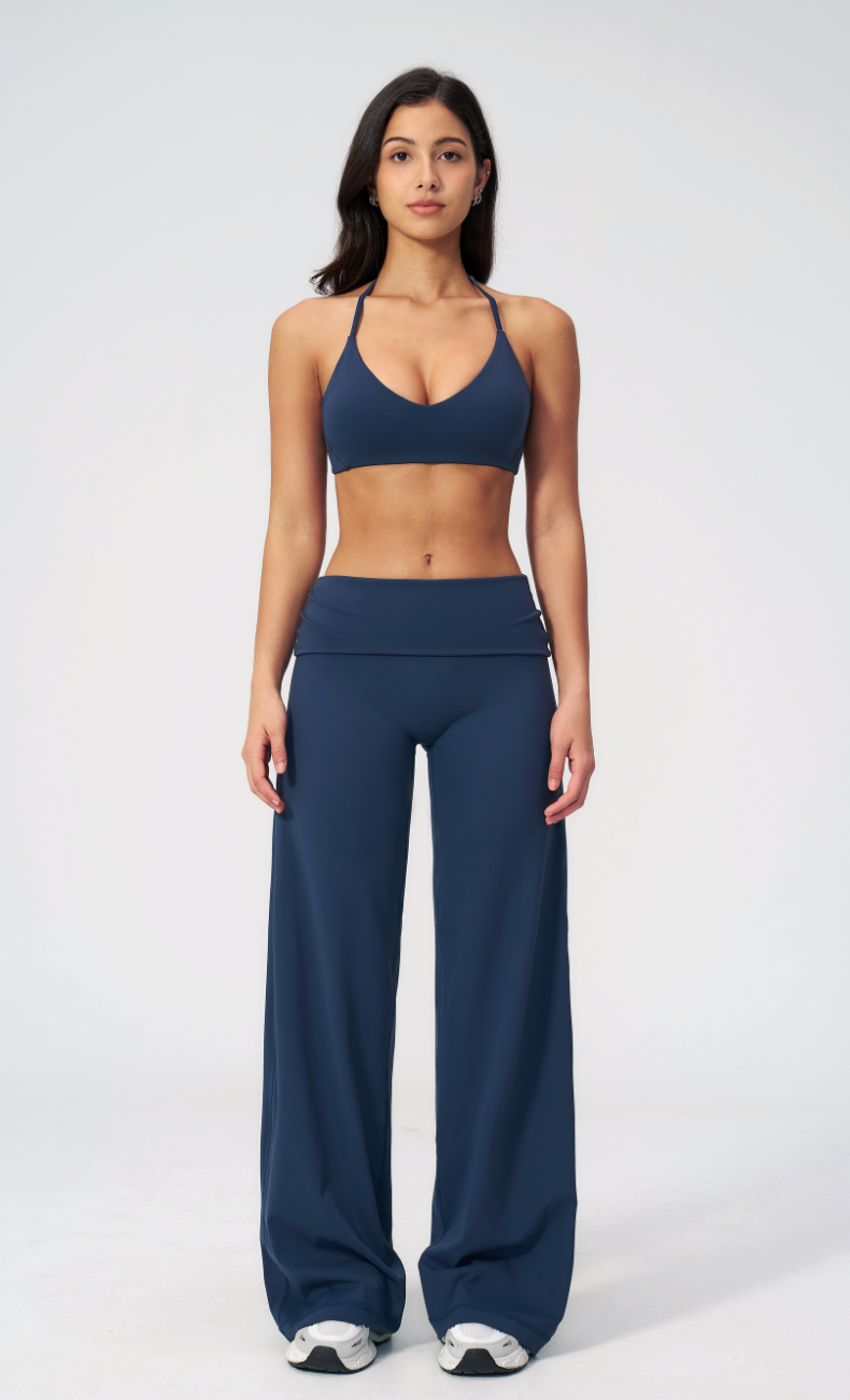 Brielle Foldover Waist Wide Leg Yoga Pant