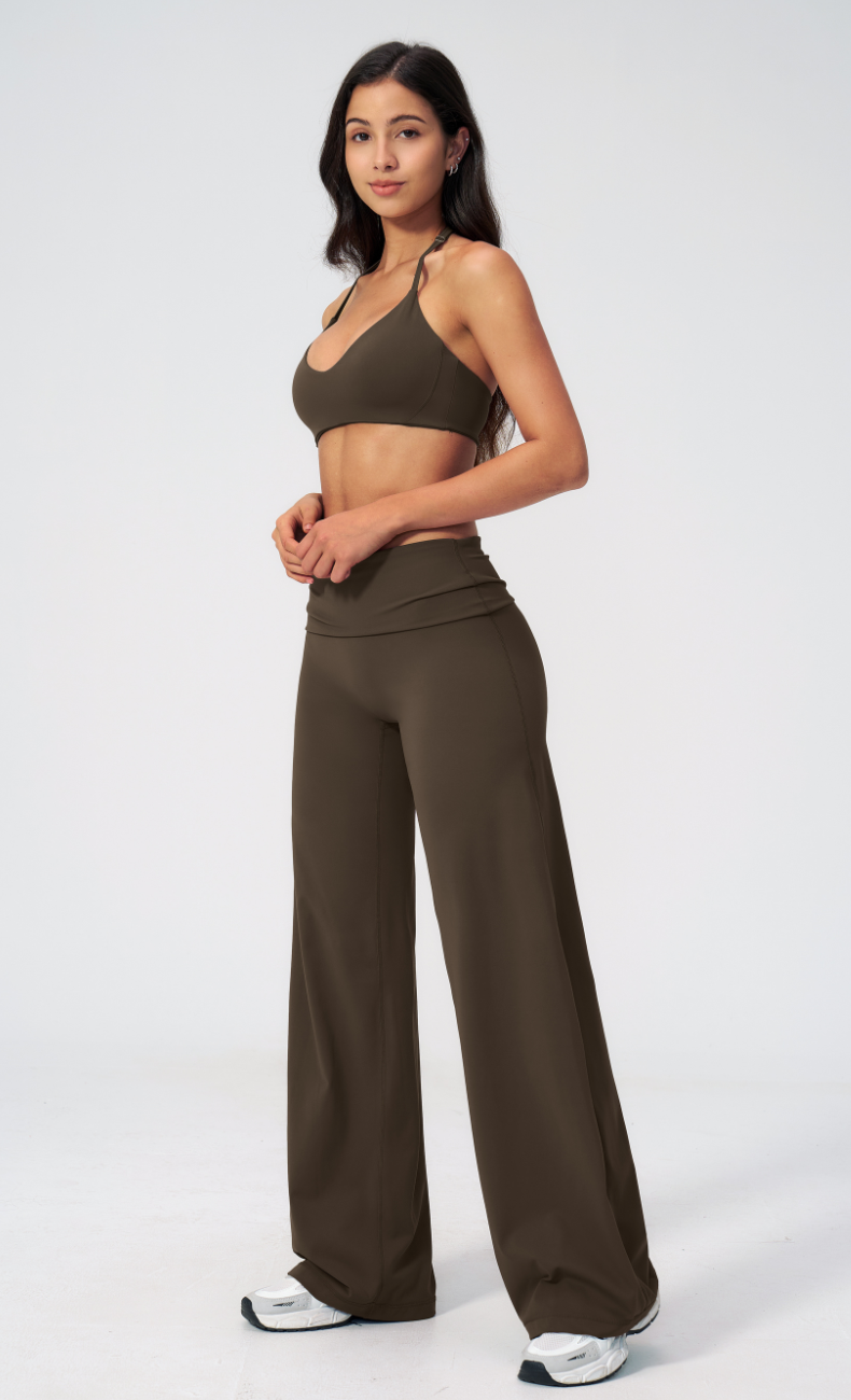 Brielle Foldover Waist Wide Leg Yoga Pant