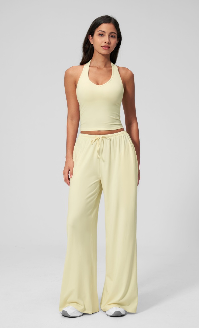 Gia V-Neck Halter Open Back Workout Tank Top