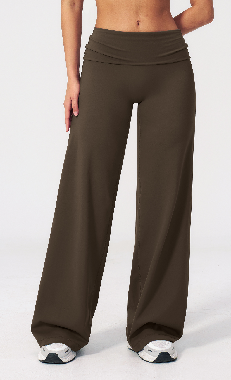 Brielle Foldover Waist Wide Leg Yoga Pant