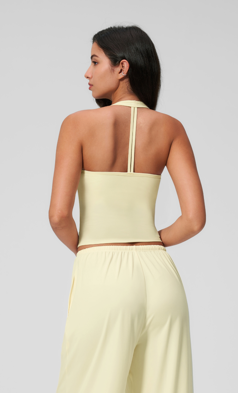 Gia V-Neck Halter Open Back Workout Tank Top