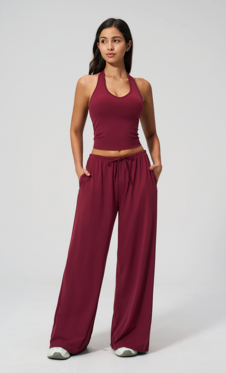 Gia V-Neck Halter Open Back Workout Tank Top