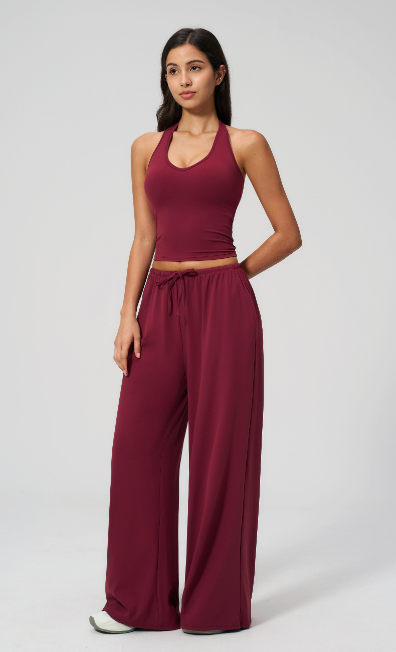 Gia V-Neck Halter Open Back Workout Tank Top