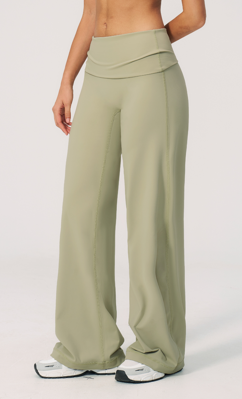 Brielle Foldover Waist Wide Leg Yoga Pant