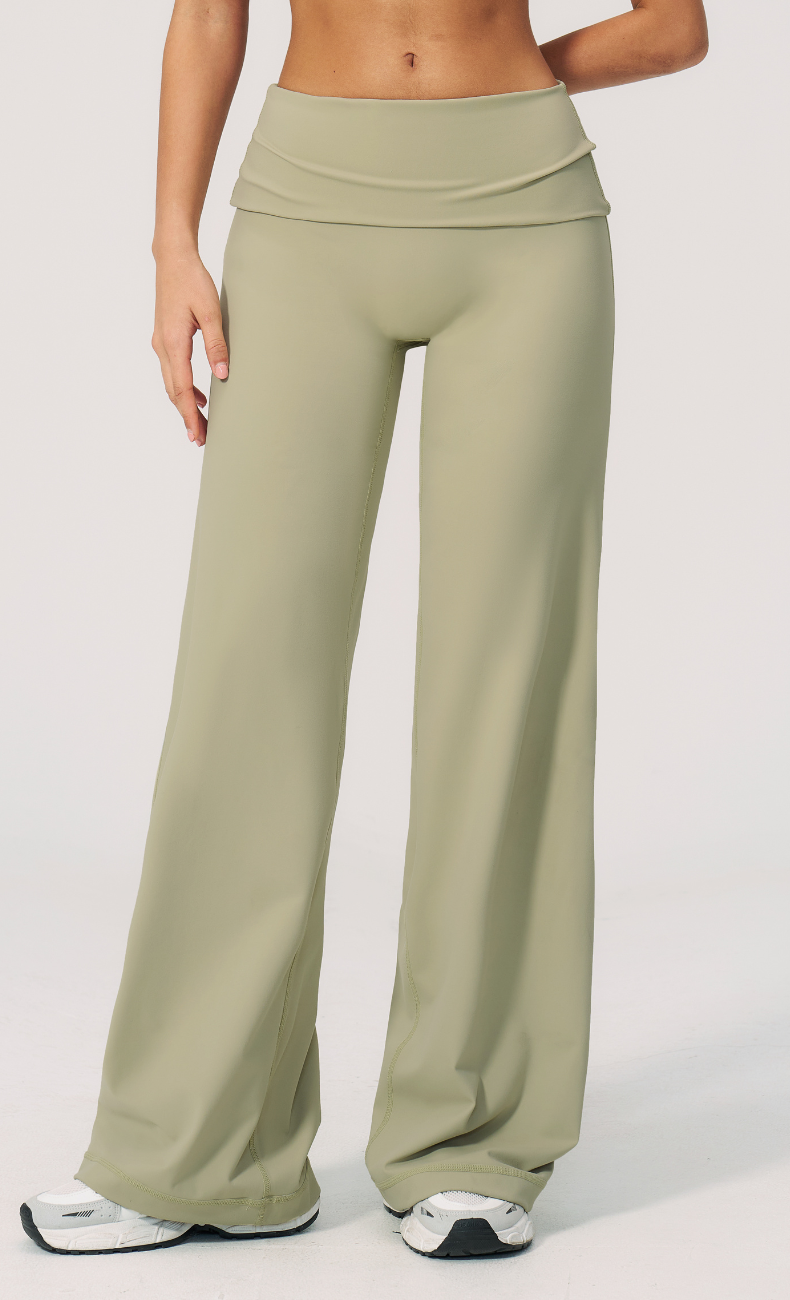 Brielle Foldover Waist Wide Leg Yoga Pant