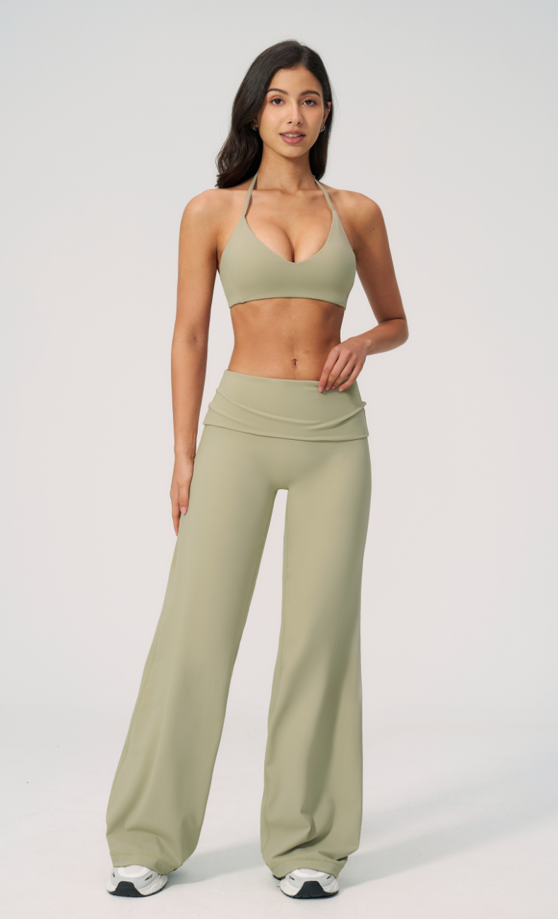 Brielle Foldover Waist Wide Leg Yoga Pant