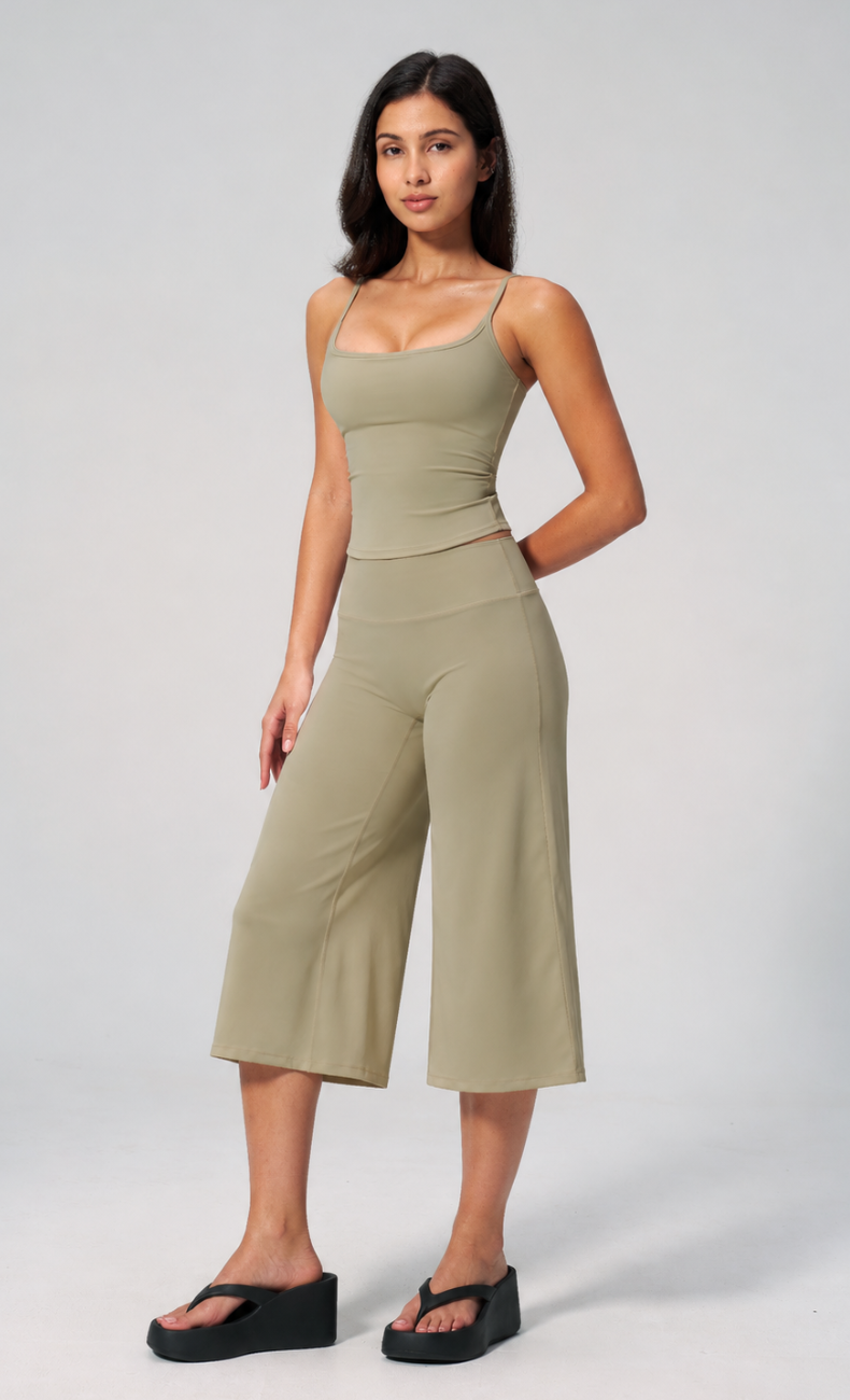 Quinn Cami Wide Leg Capri Workout Set