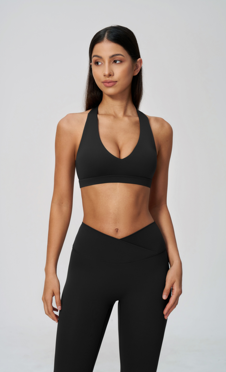 Priscilla V-Neck Open Back V-Waist Leggings Workout Set